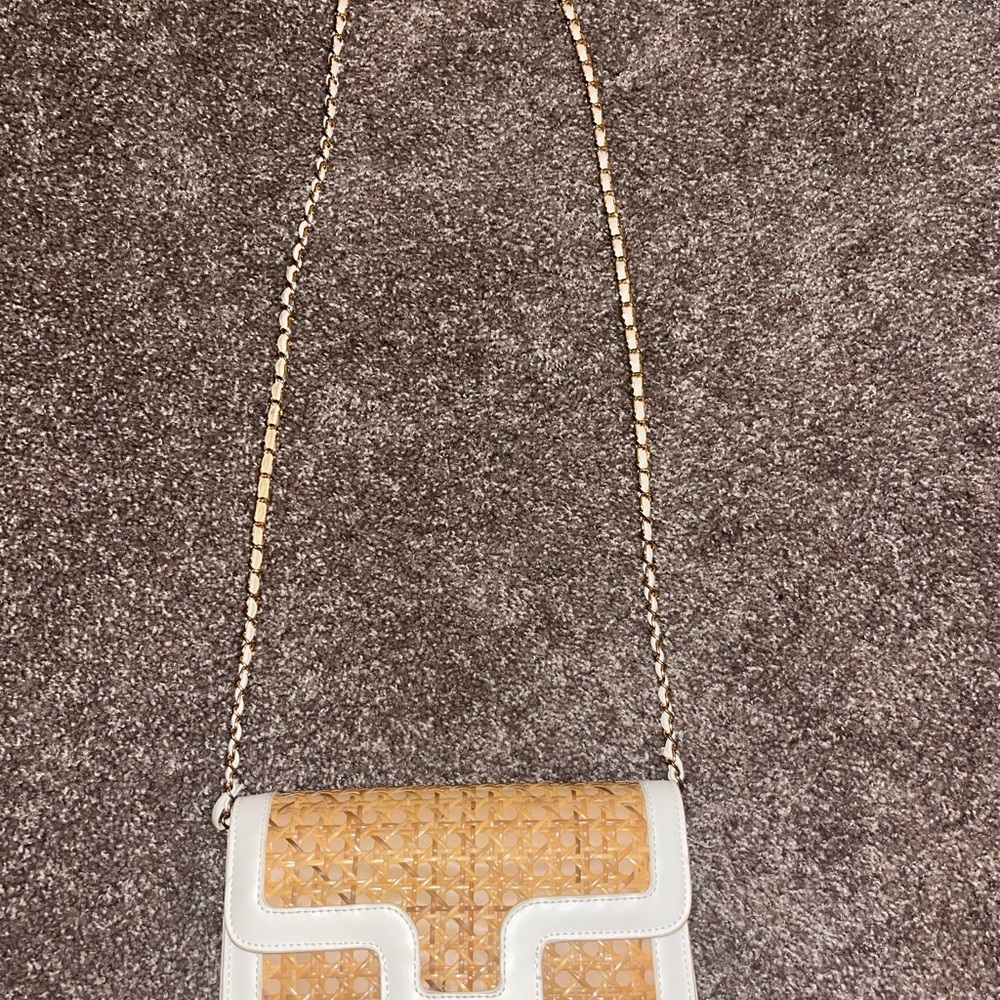 Elegant White and Tan Women's Bag